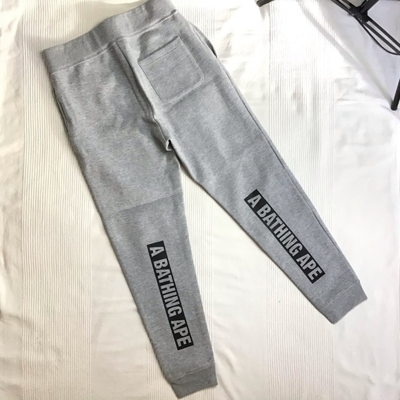 Bape Pants - Print Apehead Sweatpants (Ladies) Grey M NWOT